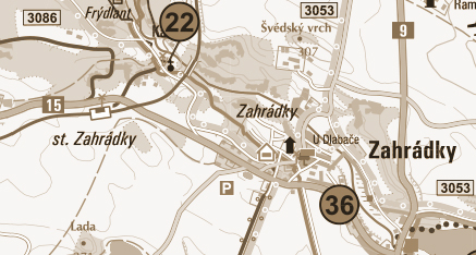 Zahrádky mapa