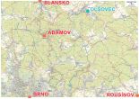 rozsahy Moravský kras 1 : 25 000, turistická mapa Geodézie On Line